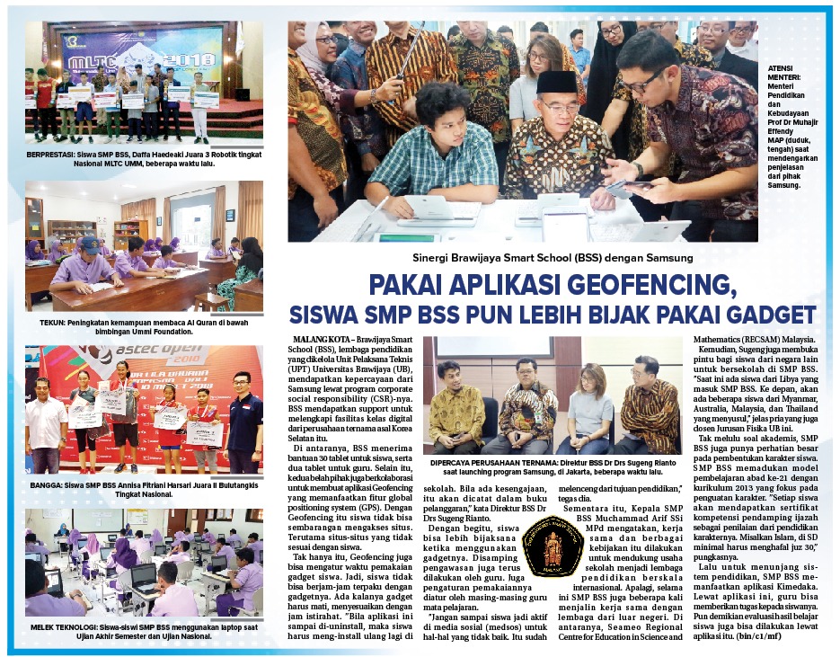 Pakai Aplikasi Geofencing, Siswa SMP BSS Lebih Bijak Pakai Gadget